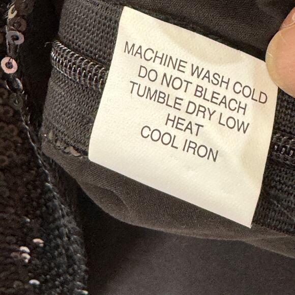 LA Hearts Sequin Sparkle Cropped Cami Top Size L NEW Black Adjustable Straps - Picture 9 of 11